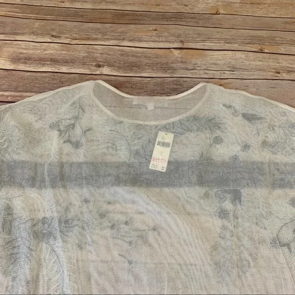 Kavita Bhartia cream embroidered sheer tunic top - Picture 9 of 11